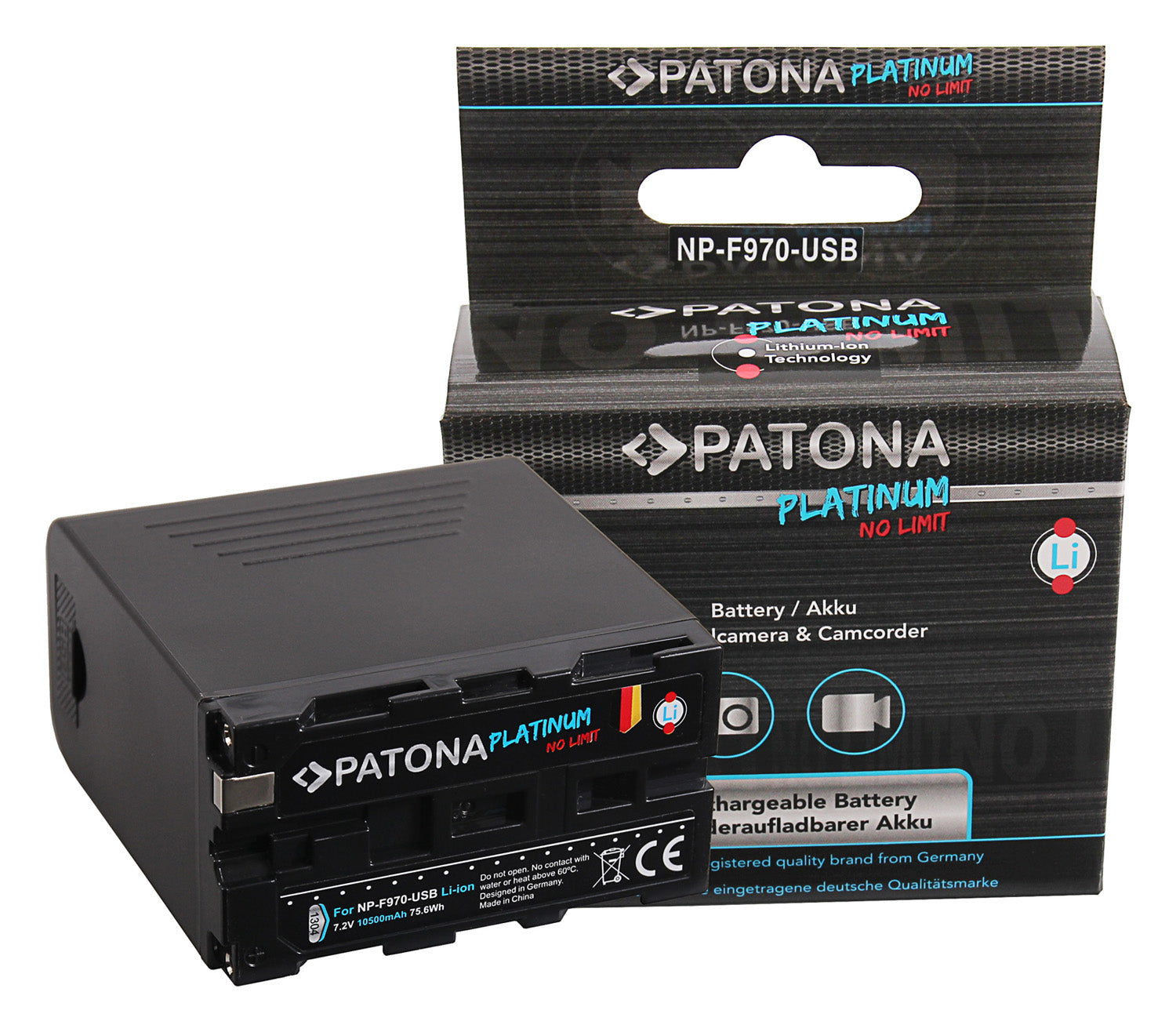 Patona Platinum Battery Sony NP-F970 Powerbank 5V/2A USB Output 10500MAH e Micro USB Input - Cine Sud è da 47 anni sul mercato! 1041035