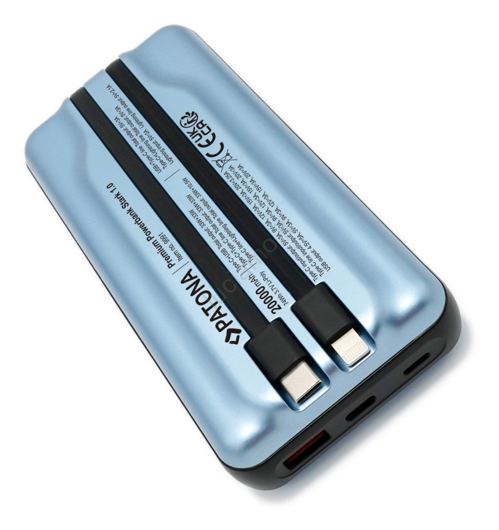 Patona Premium Powerbank Stark 1.0 PD65W 20000MAH con 2 cavi integrati USB-C - Cine Sud è da 47 anni sul mercato! 1042507