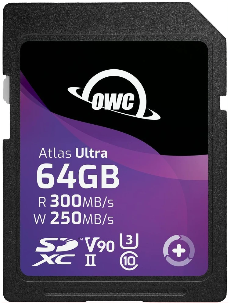 OWC SDV90U0064 64GB ATLAS ULTRA SDHC UHS-II V90 MEDIA CARD – R 300MB/S – W 250MB/S