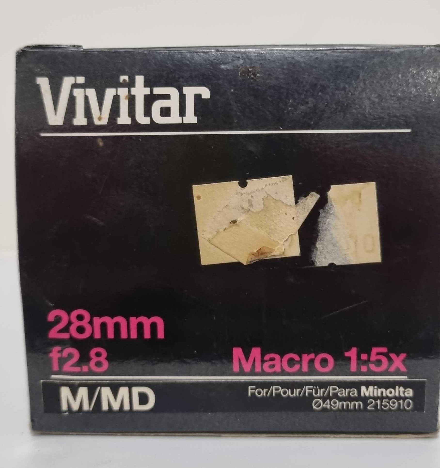 Vivitar 28mm f2.8 macro 1:5x per Minolta - Cine Sud è dal 1976 sul mercato!