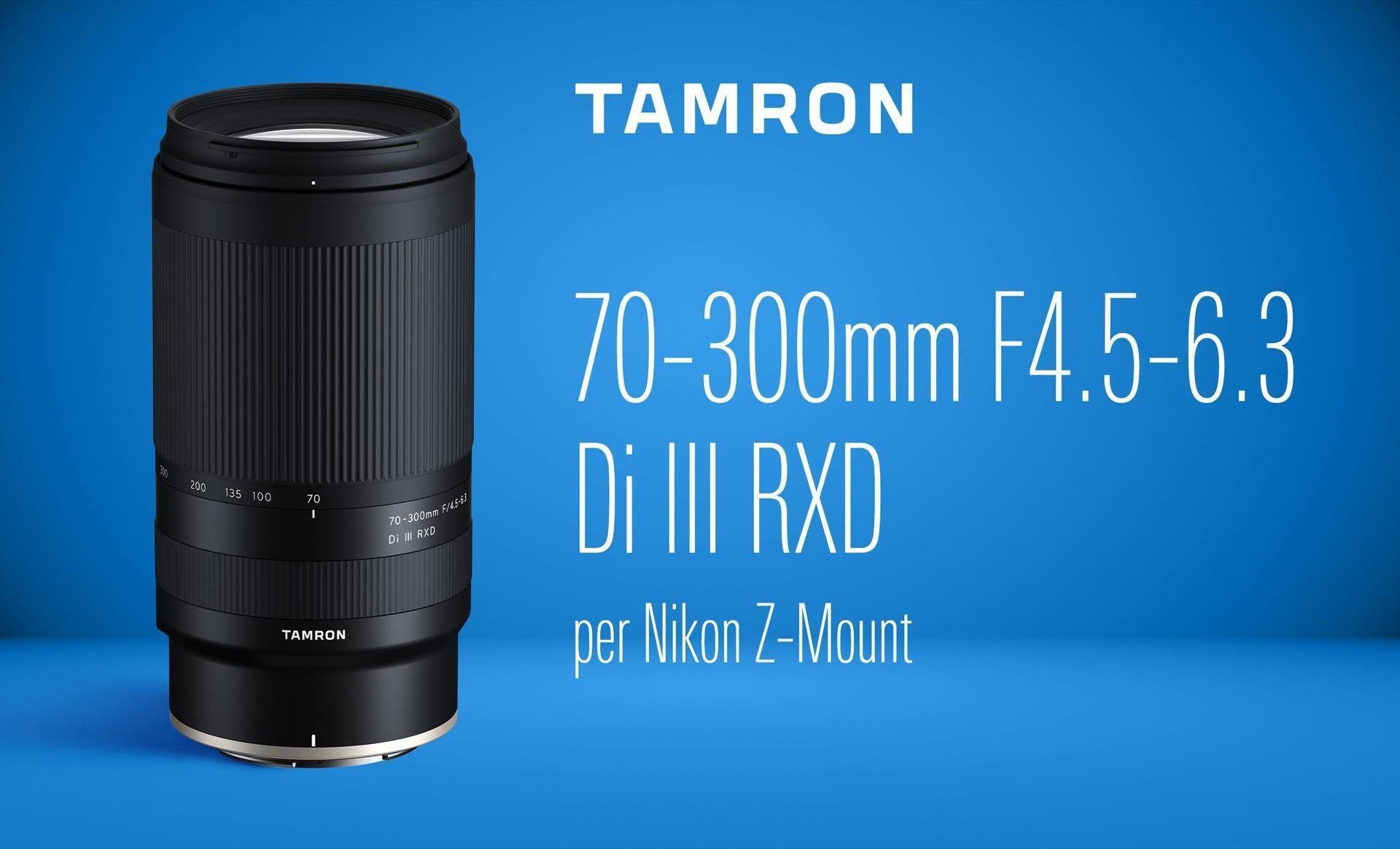 Tamron 70-300mm F4.5-6.3 Di III RXD per Nikon Z-Mount - Garanzia Polyphoto 5 anni - Cine Sud è da 47 anni sul mercato!  TA047Z
