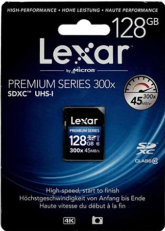 LEXAR 128GB premium series 300x SDXC UHS1 932803