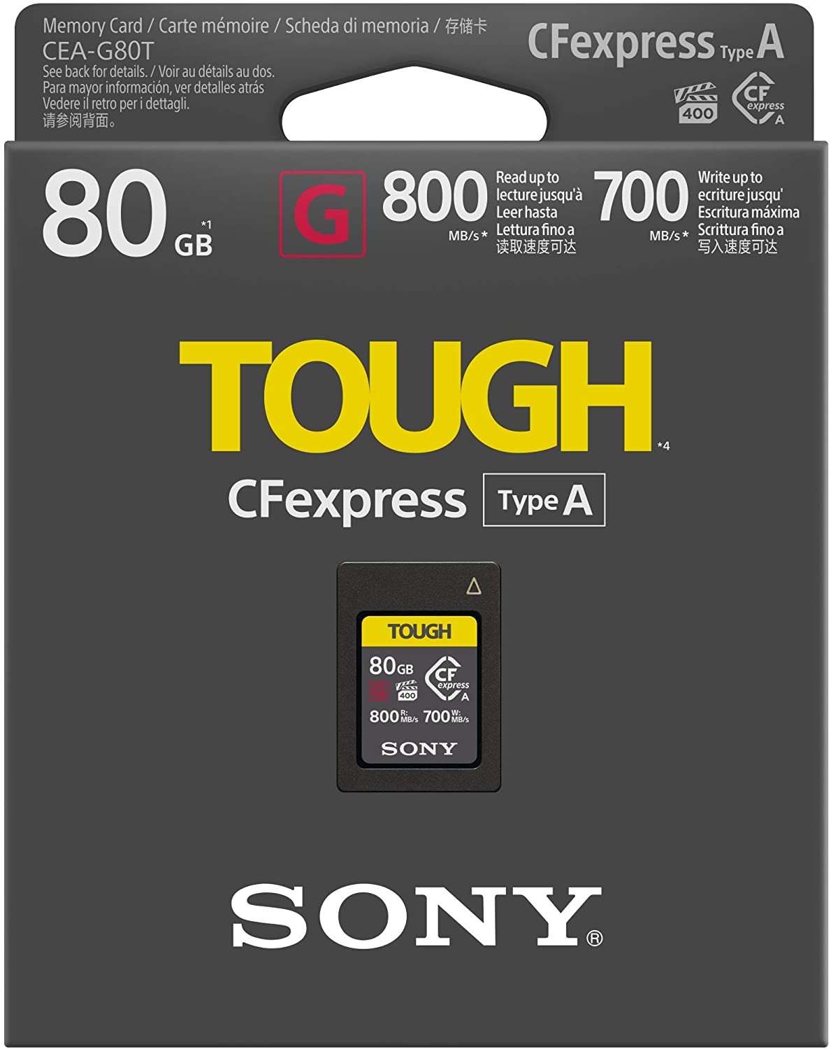 SONY CF EXPRESS 80Gb Type A Tough Serie G R 800mb/s W 70mb/s- Garanzia SONY ITALIA 2 anni