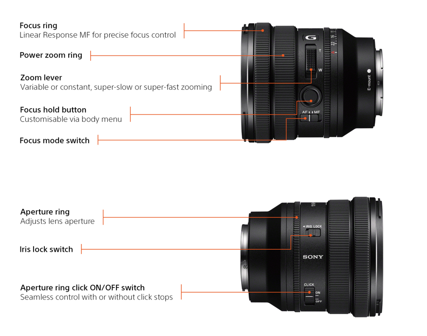 Sony 16-35mm F4 G Full-frame Power Zoom E-mount - Garanzia 2+1 anni Sony Italia - Cine Sud è  da 48 anni sul mercato! SELP1635G.SYX