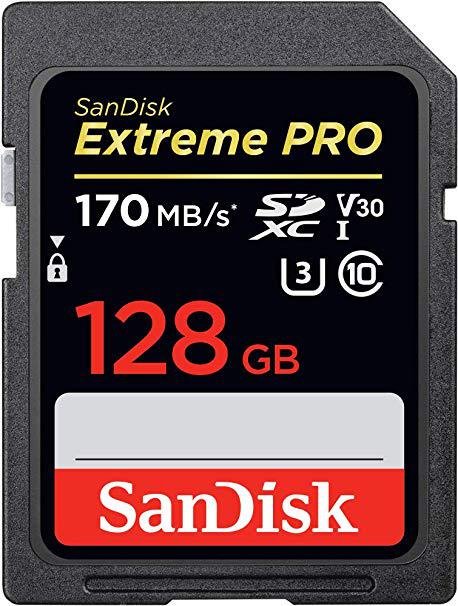 Sandisk Extreme Pro SDXC UHS-1 Card 170MB/s 128GB v30 U3