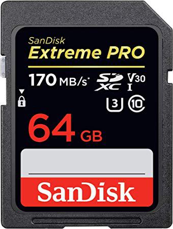 Sandisk Extreme Pro SDXC UHS-1 Card 170MB/s 64GB 310826