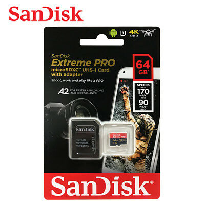 Sandisk Extreme Pro microSDXC UHS-I con adattatore SD 64GB  170MB Lettura , 90MB scrittura - Cine Sud è da 45 anni sul mercato!