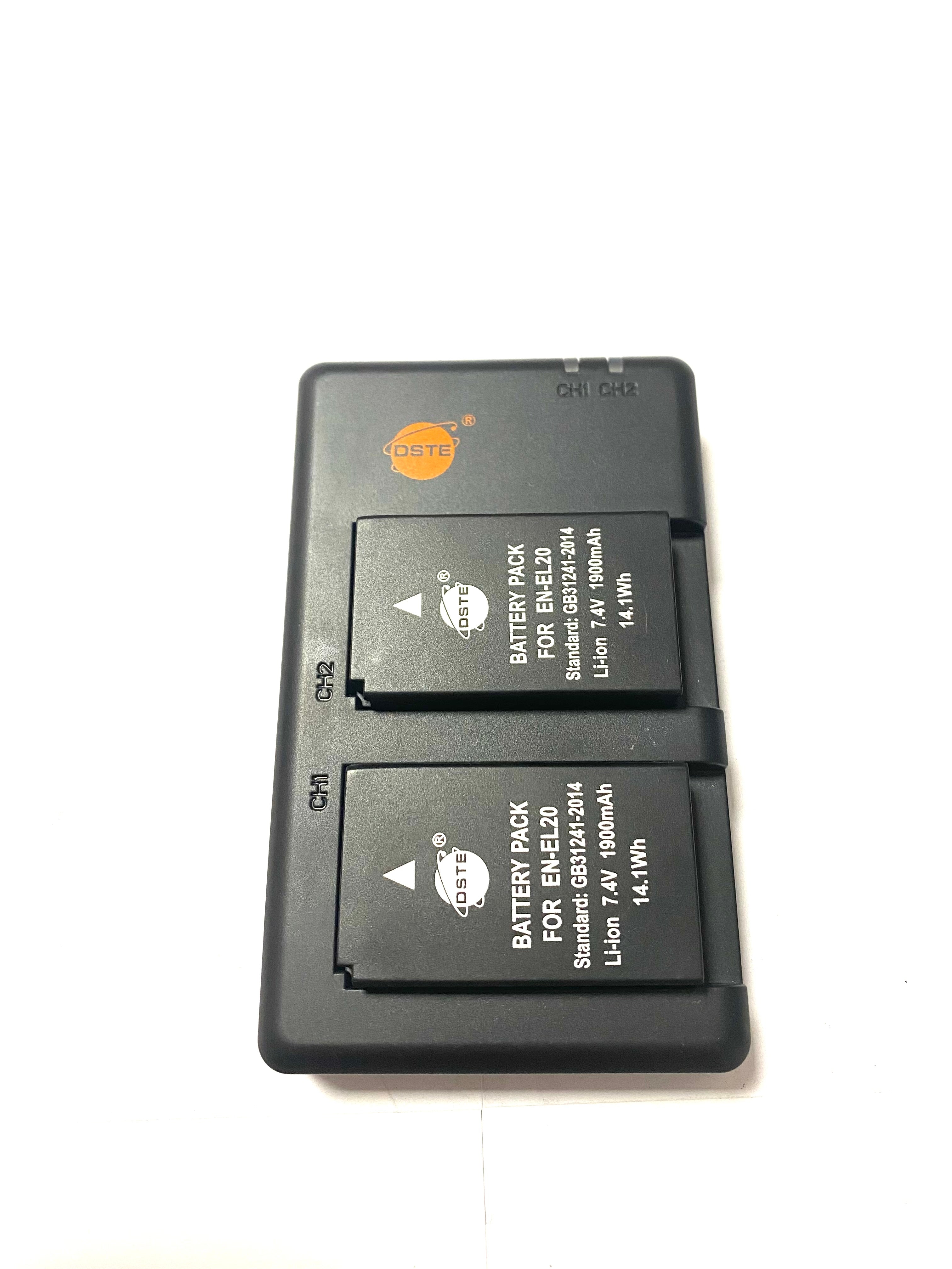 Caricabatterie DUB084 + 2 batterie EN-EL20