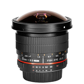 Samyang 8mm F3.5 ASPHERICAL IF MC FISH-EYE CSII per Nikon - Garanzia Fowa 5 anni - Cine sud è da 47 anni sul mercato!